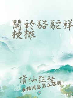 关于骆驼祥子的梗概