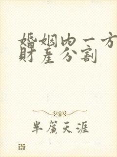 婚姻内一方出轨财产分割