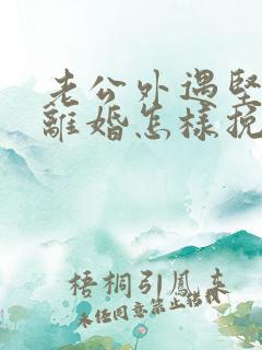 老公外遇坚决要离婚怎样挽回