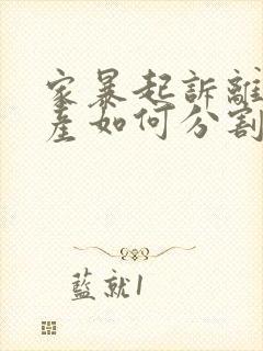 家暴起诉离婚财产如何分割