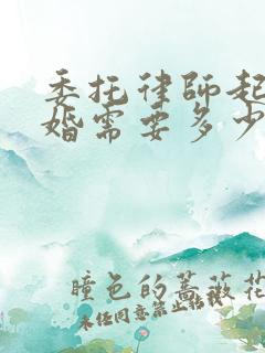 委托律师起诉离婚需要多少钱