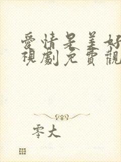 爱情是美好的电视剧免费观看