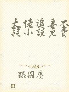 大佬追妻不择手段小说免费无弹窗