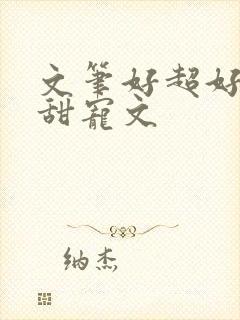 文笔好超好看的甜宠文