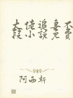 大佬追妻不择手段小说免费阅读原文