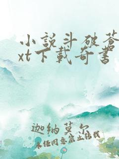 小说斗破苍穹txt下载奇书网