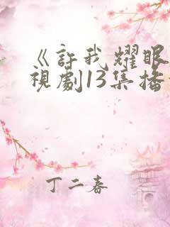 《许我耀眼》电视剧13集播放视频