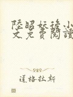 陆昭妖后小说全文免费阅读