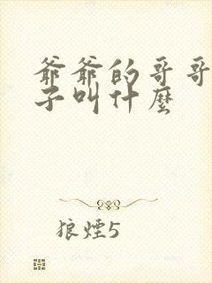 爷爷的哥哥的孙子叫什么