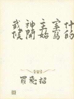 武神主宰什么时候开始写的