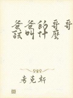 爸爸的哥哥我应该叫什么