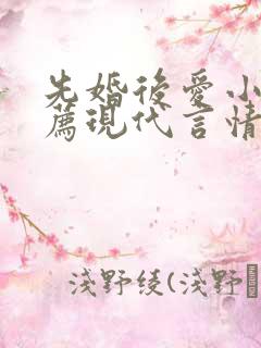 先婚后爱小说推荐现代言情短篇