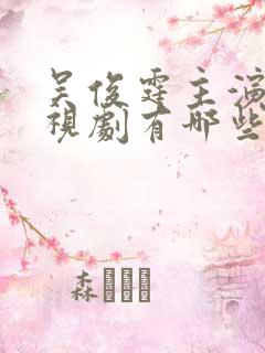 吴俊霆主演的电视剧有哪些