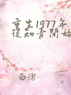 重生1977年从知青开始最新章节