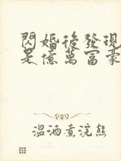 闪婚后发现老公是亿万富豪 完结