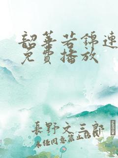 韶华若锦连续剧免费播放