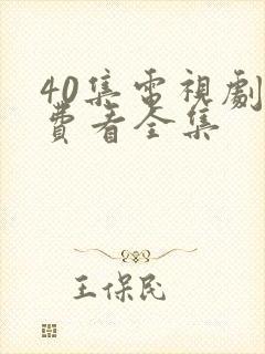 40集电视剧免费看全集