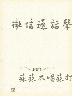 微信通话声音小