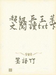 超级兵王叶谦全文阅读txt下载