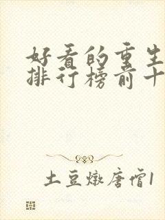 好看的重生小说排行榜前十名