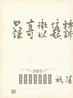 只有微信转账记录可以起诉对方吗