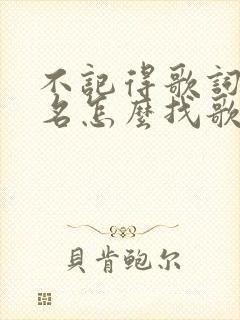 不记得歌词和歌名怎么找歌