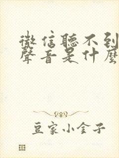 微信听不到对方声音是什么原因?