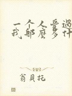 一个人爱过我给我那么多什么歌