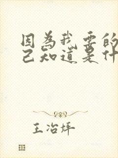 因为我要的我自己知道是什么歌