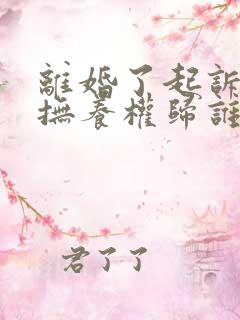 离婚了起诉孩子抚养权归谁