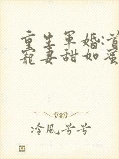 重生军婚:首长宠妻甜如蜜