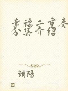 幸福二重奏剧情分集介绍