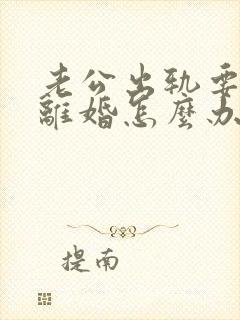 老公出轨要起诉离婚怎么办