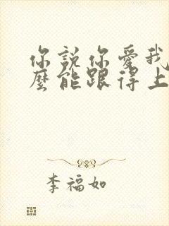 你说你爱我我怎么能跟得上你是什么歌