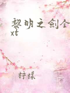 黎明之剑全本txt