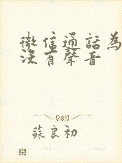 微信通话为什么没有声音