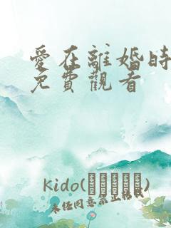 爱在离婚时短剧免费观看