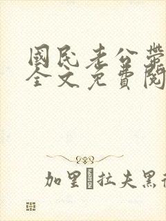 国民老公带回家全文免费阅读小说