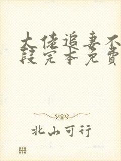 大佬追妻不择手段完本免费阅读