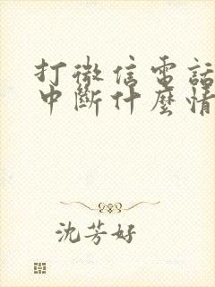 打微信电话通话中断什么情况啊