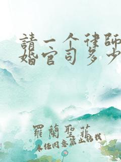 请一个律师打离婚官司多少钱