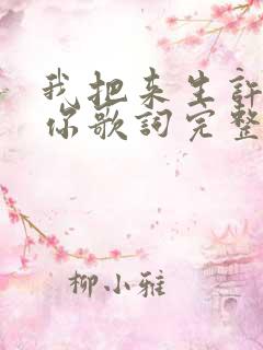 我把来生许给了你歌词完整版