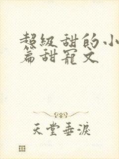 超级甜的小说短篇甜宠文