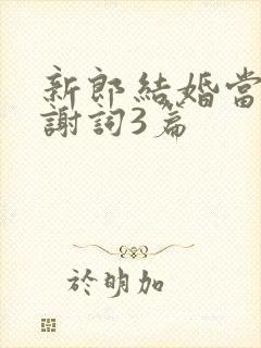 新郎结婚当天答谢词3篇