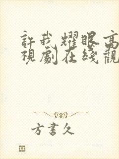 许我耀眼高清电视剧在线观看