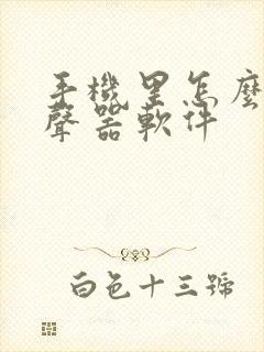 手机里怎么弄变声器软件