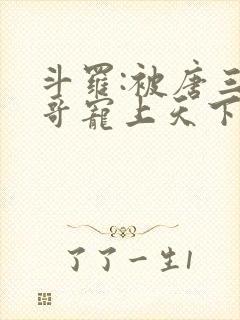 斗罗:被唐三哥哥宠上天下载最新章节