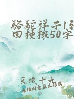 骆驼祥子1到5回梗概50字