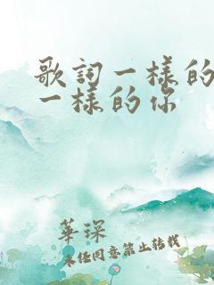 歌词一样的天,一样的你