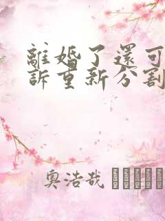 离婚了还可以起诉重新分割财产吗